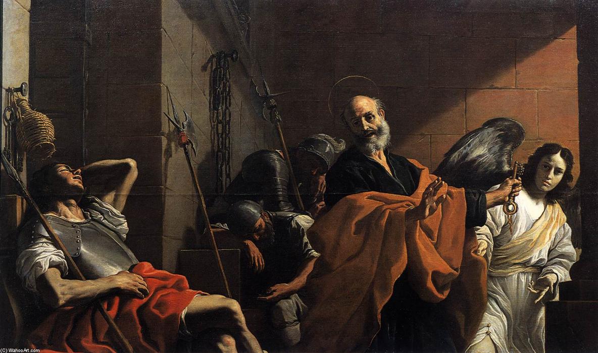 Wikioo.org - The Encyclopedia of Fine Arts - Painting, Artwork by Mattia Preti - The Release of St Peter from Prison