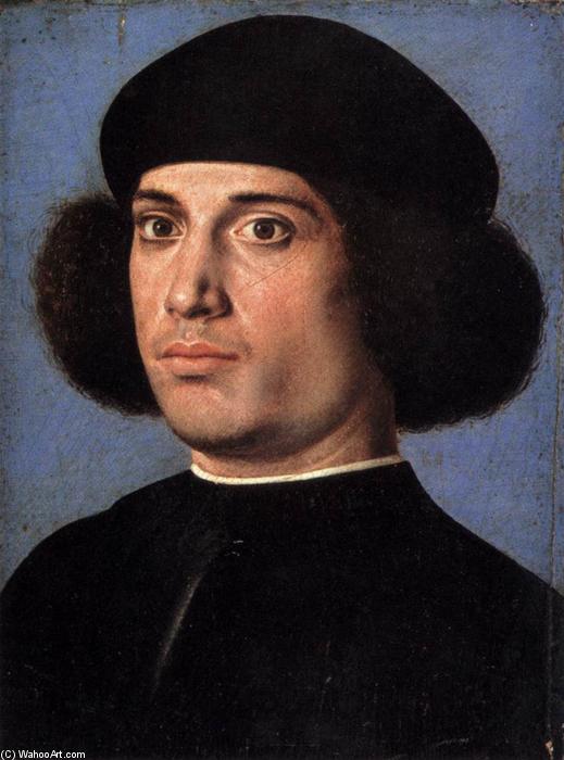 WikiOO.org - Encyclopedia of Fine Arts - Maalaus, taideteos Andrea Previtali - Portrait of a Man (recto)