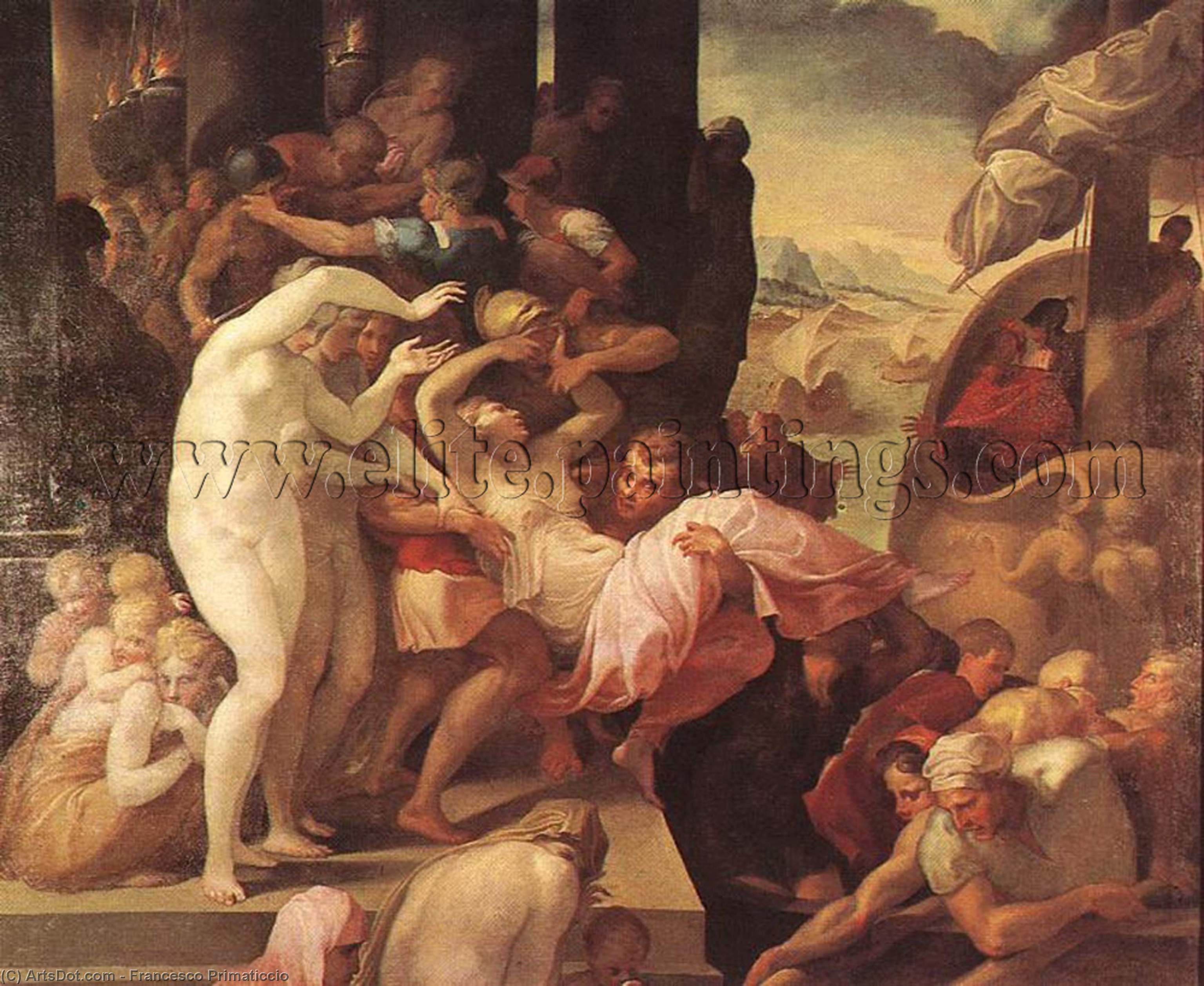 Wikioo.org – L'Encyclopédie des Beaux Arts - Peinture, Oeuvre de Francesco Primaticcio - le viol d'hélène