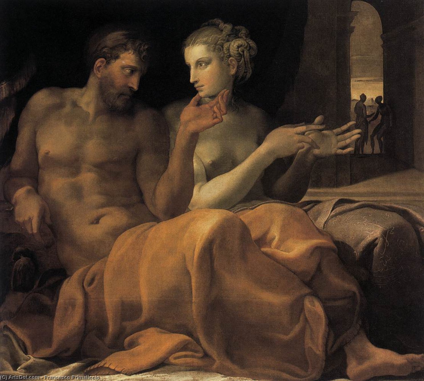 Wikioo.org - The Encyclopedia of Fine Arts - Painting, Artwork by Francesco Primaticcio - Ulysses and Penelope