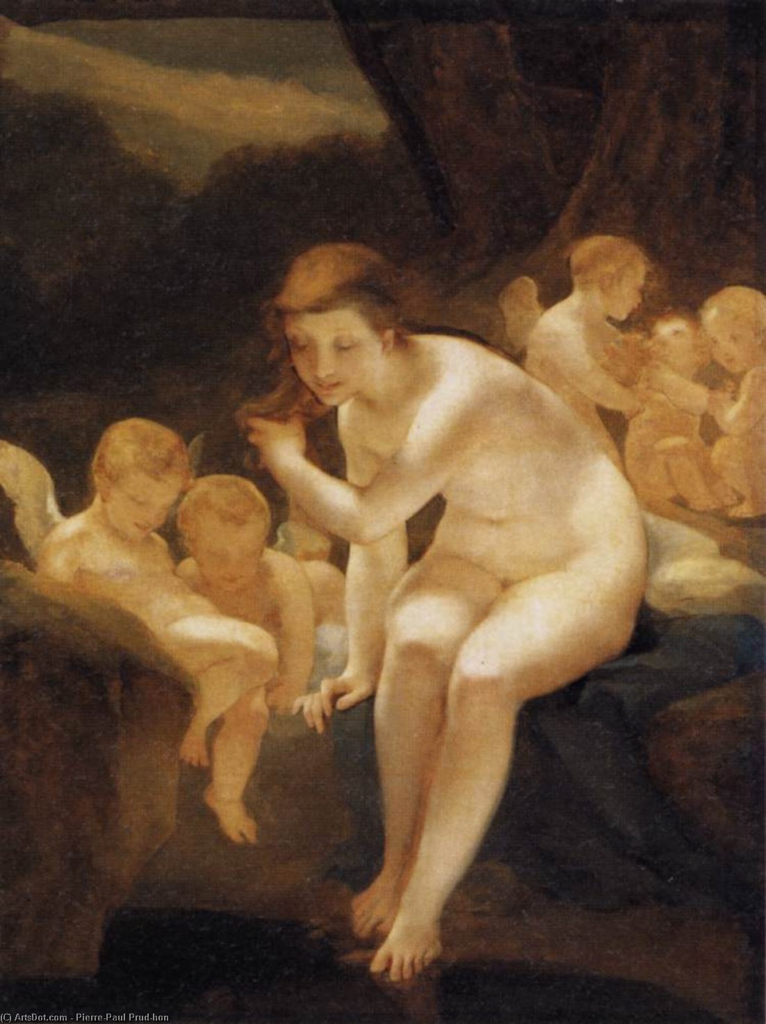 Wikioo.org – La Enciclopedia de las Bellas Artes - Pintura, Obras de arte de Pierre-Paul Prud'hon - Venus bañandose