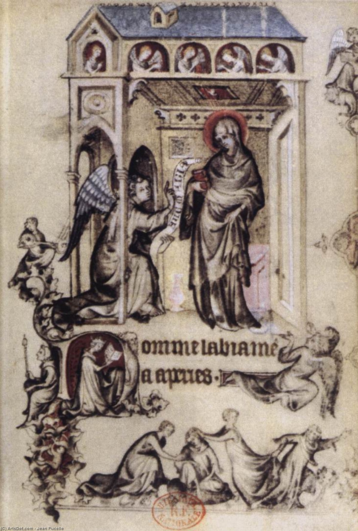 WikiOO.org - Enciklopedija dailės - Tapyba, meno kuriniai Jean Pucelle - The Annunciation