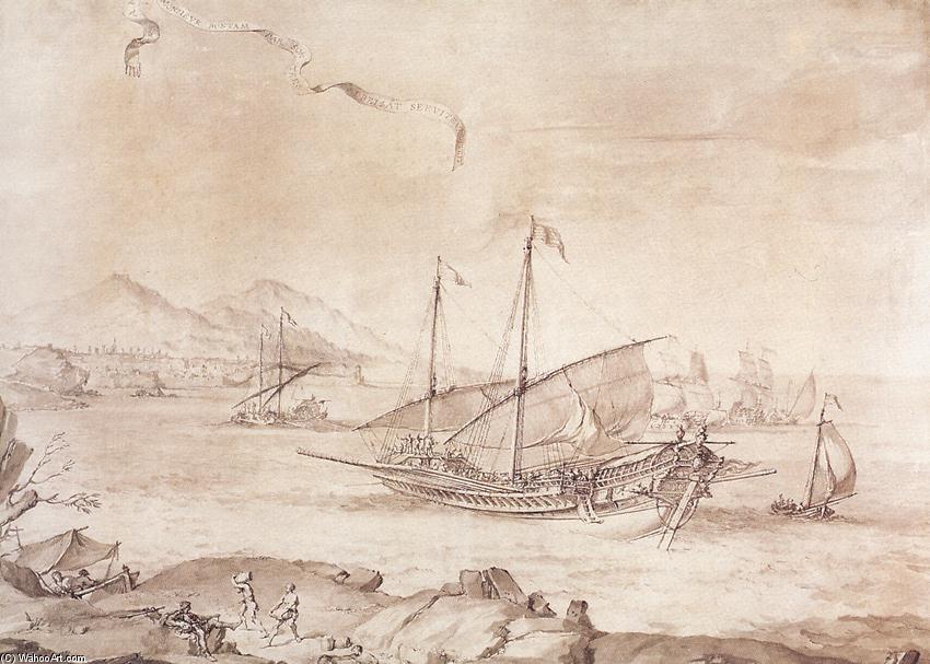 WikiOO.org - Encyclopedia of Fine Arts - Lukisan, Artwork Pierre Puget - Ship at Marseille
