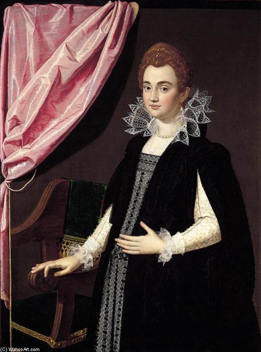 Wikioo.org - The Encyclopedia of Fine Arts - Painting, Artwork by Scipione Pulzone - Portrait of a Noblewoman