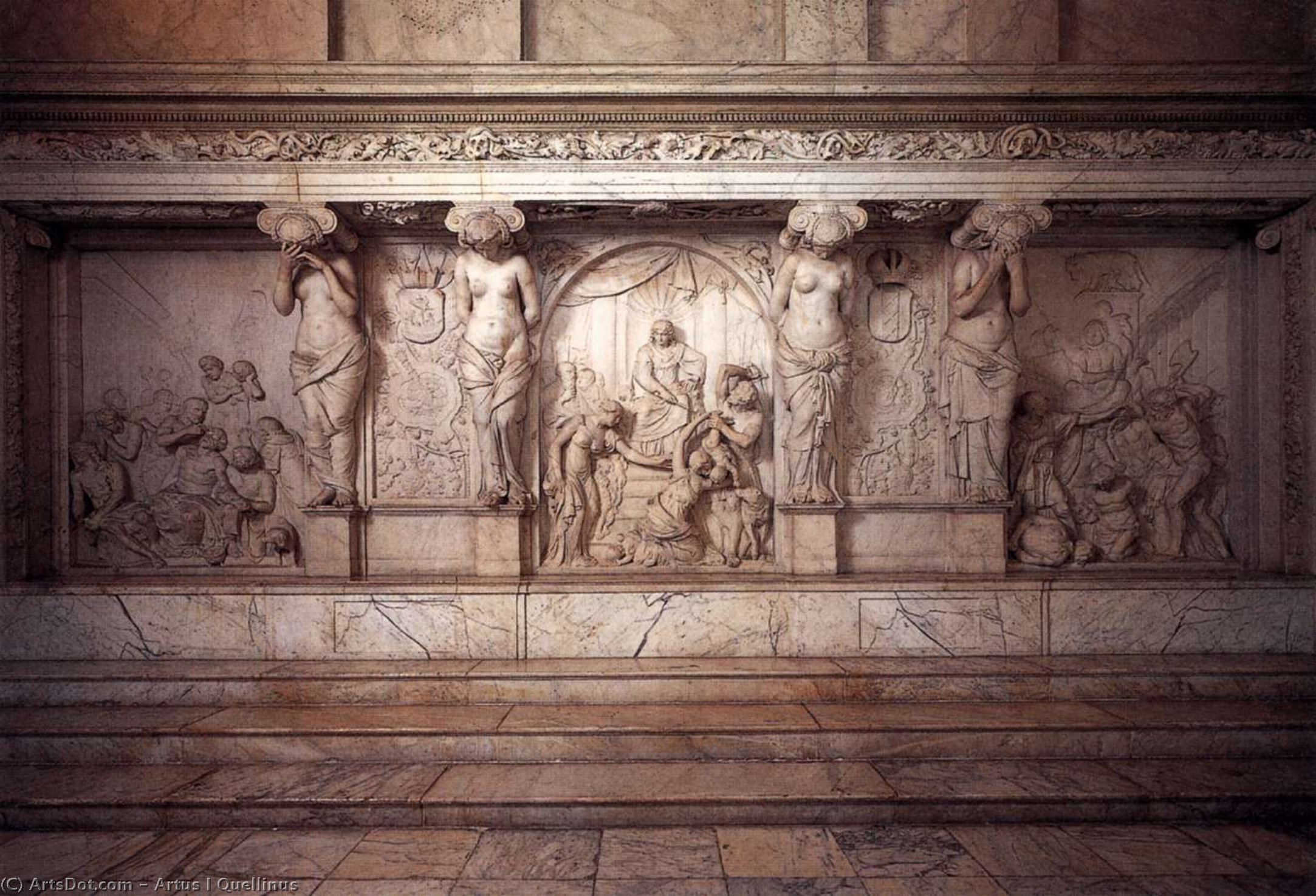 Wikioo.org - The Encyclopedia of Fine Arts - Painting, Artwork by Artus I Quellinus - Reliefs in the Tribunal