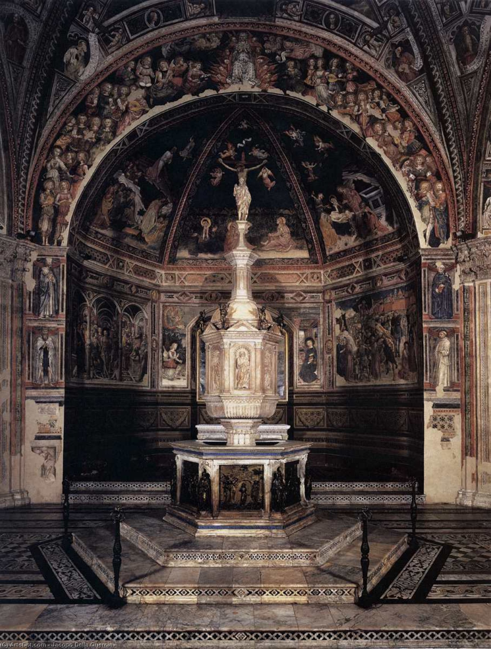 Wikioo.org - The Encyclopedia of Fine Arts - Painting, Artwork by Jacopo Della Quercia - Baptismal font