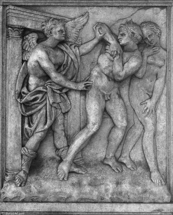 WikiOO.org - Enciclopedia of Fine Arts - Pictura, lucrări de artă Jacopo Della Quercia - Expulsion of Adam and Eve from the Paradise