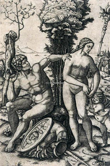 Wikioo.org - สารานุกรมวิจิตรศิลป์ - จิตรกรรม Marcantonio Raimondi - Mars, Venus, and Eros