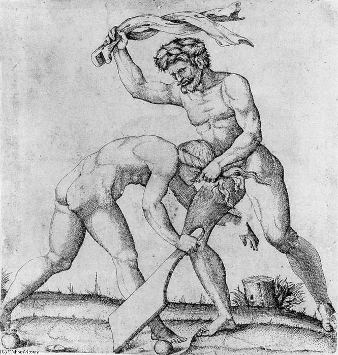 WikiOO.org - Encyclopedia of Fine Arts - Lukisan, Artwork Marcantonio Raimondi - The Virtue as Domitor Fortunae