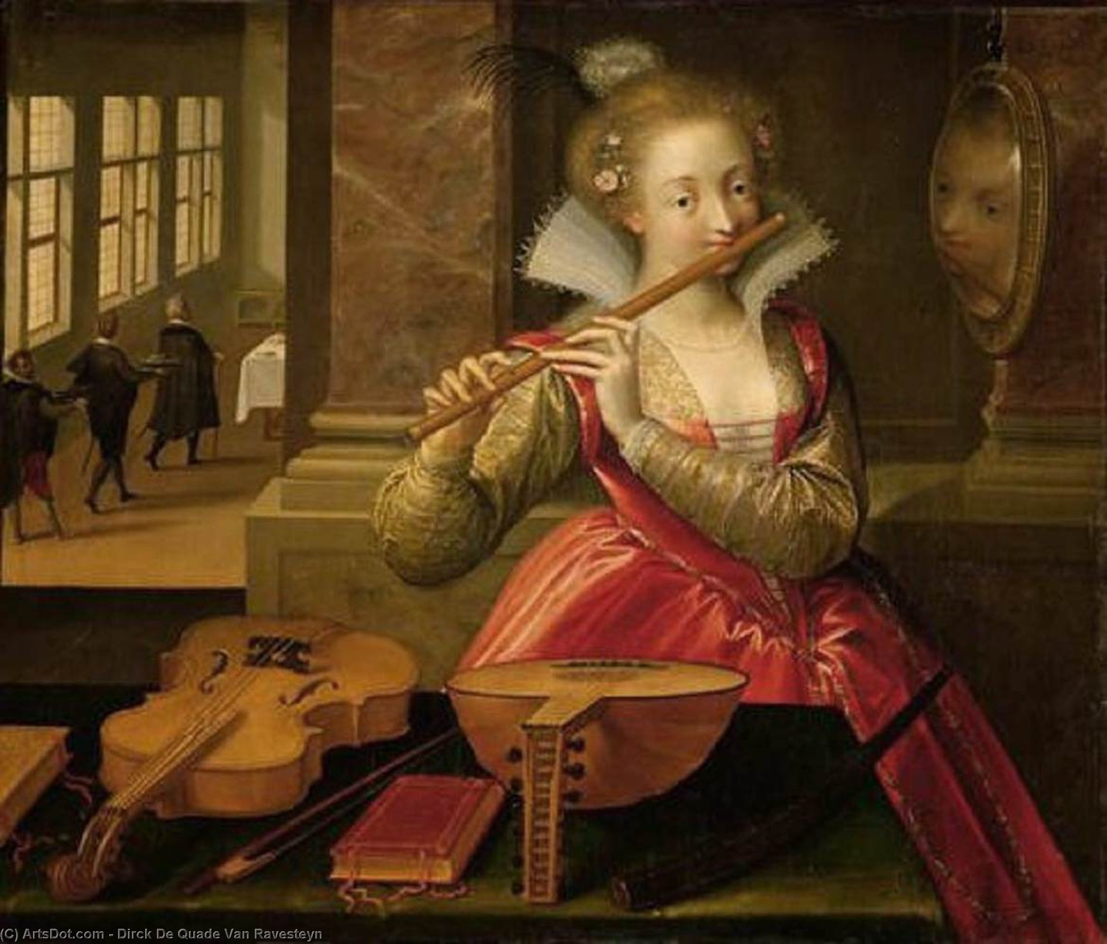 Wikioo.org – La Enciclopedia de las Bellas Artes - Pintura, Obras de arte de Dirck De Quade Van Ravesteyn - alegoría de música