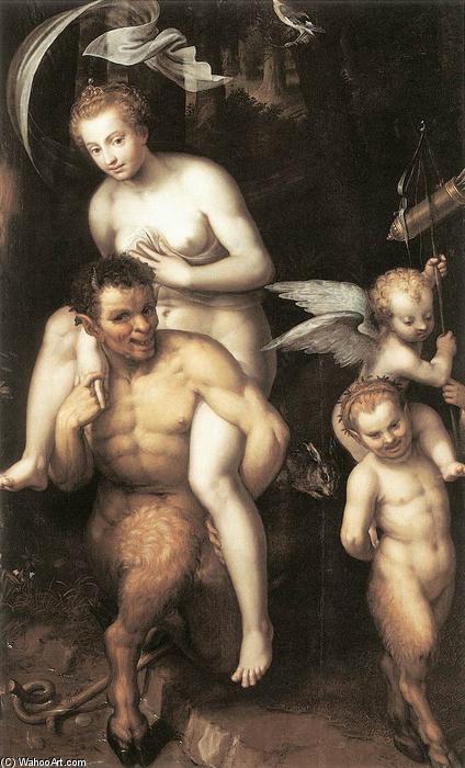 Wikioo.org - The Encyclopedia of Fine Arts - Painting, Artwork by Dirck De Quade Van Ravesteyn - Venus Riding a Satyr