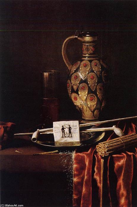 Wikioo.org - The Encyclopedia of Fine Arts - Painting, Artwork by Hubert Van Ravesteyn - Smoker Still-Life