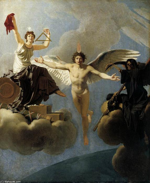 Wikioo.org - The Encyclopedia of Fine Arts - Painting, Artwork by Jean Baptiste Baron Regnault - The Genius of France between Liberty and Death