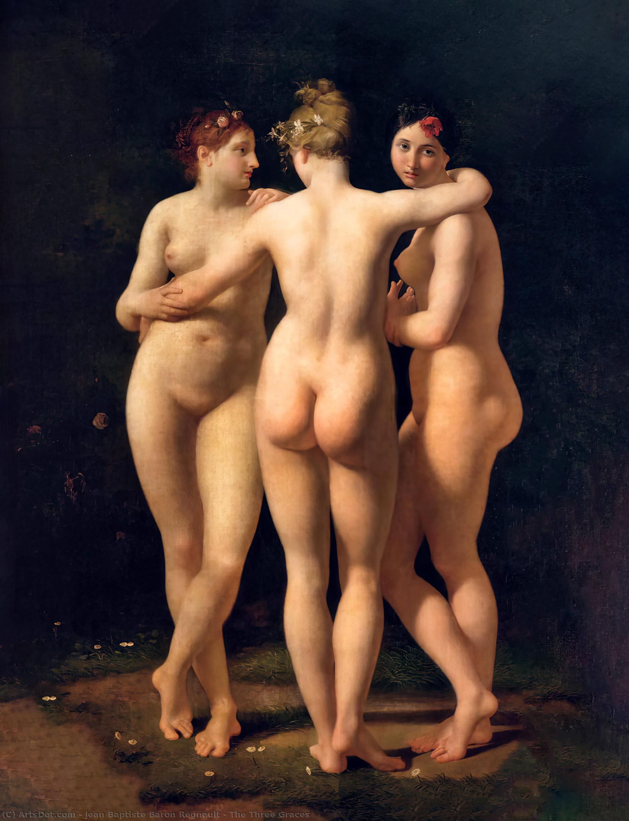 Wikioo.org – L'Enciclopedia delle Belle Arti - Pittura, Opere di Jean Baptiste Baron Regnault - il tre grazie