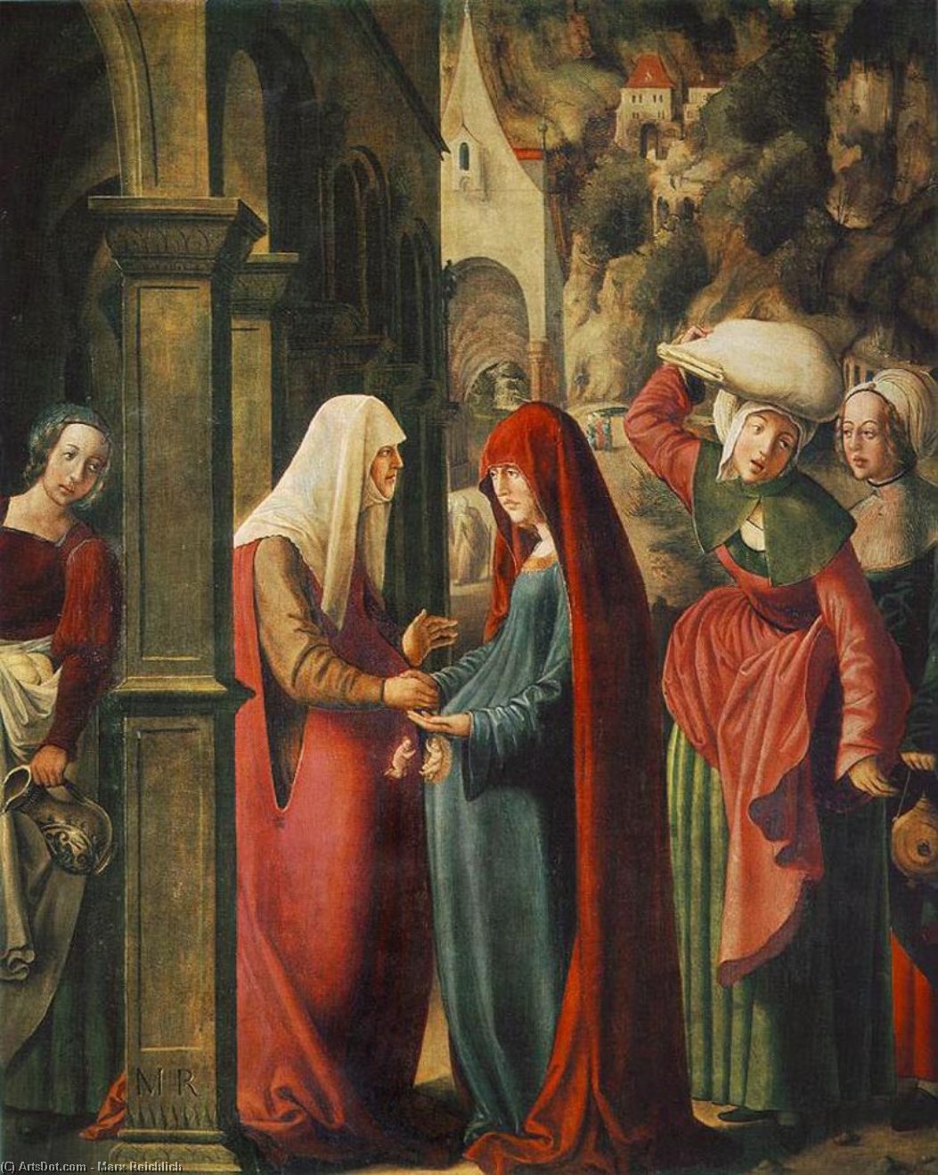 Wikioo.org - Bách khoa toàn thư về mỹ thuật - Vẽ tranh, Tác phẩm nghệ thuật Marx Reichlich - Meeting of Mary and Elisabeth