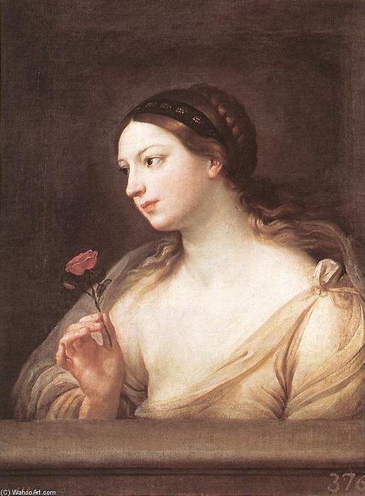 Wikioo.org - The Encyclopedia of Fine Arts - Painting, Artwork by Reni Guido (Le Guide) - Girl with a Rose