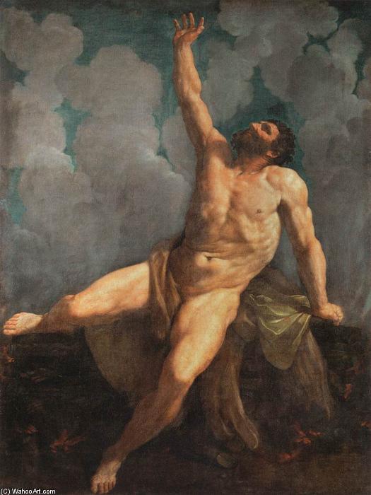 Wikioo.org – L'Encyclopédie des Beaux Arts - Peinture, Oeuvre de Reni Guido (Le Guide) - Hercules sur le bûcher
