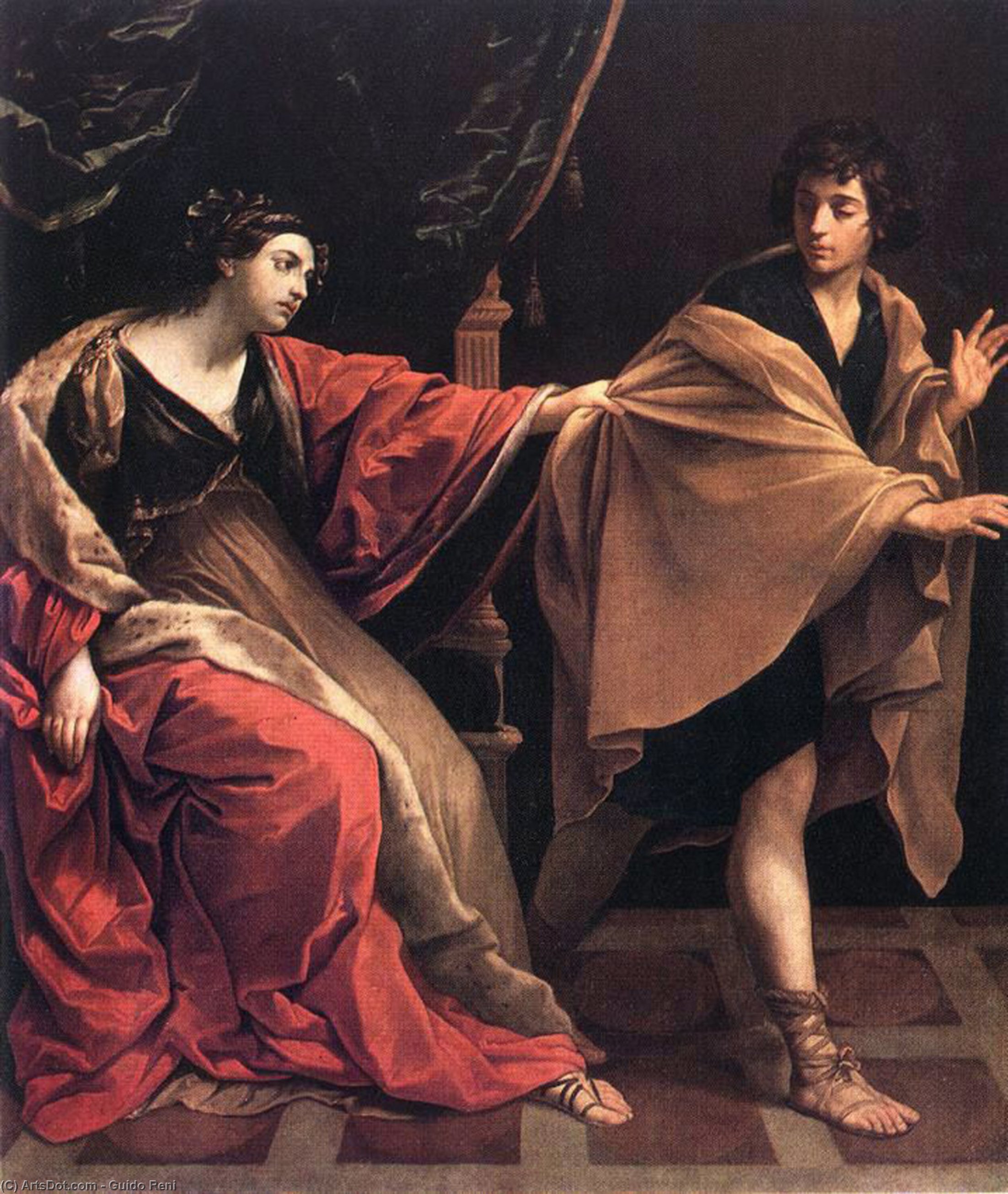 Wikioo.org - The Encyclopedia of Fine Arts - Painting, Artwork by Reni Guido (Le Guide) - Joseph and Potiphar's Wife