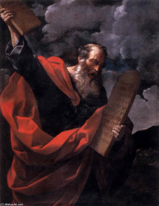WikiOO.org - Enciklopedija dailės - Tapyba, meno kuriniai Reni Guido (Le Guide) - Moses with the Tables of the Law