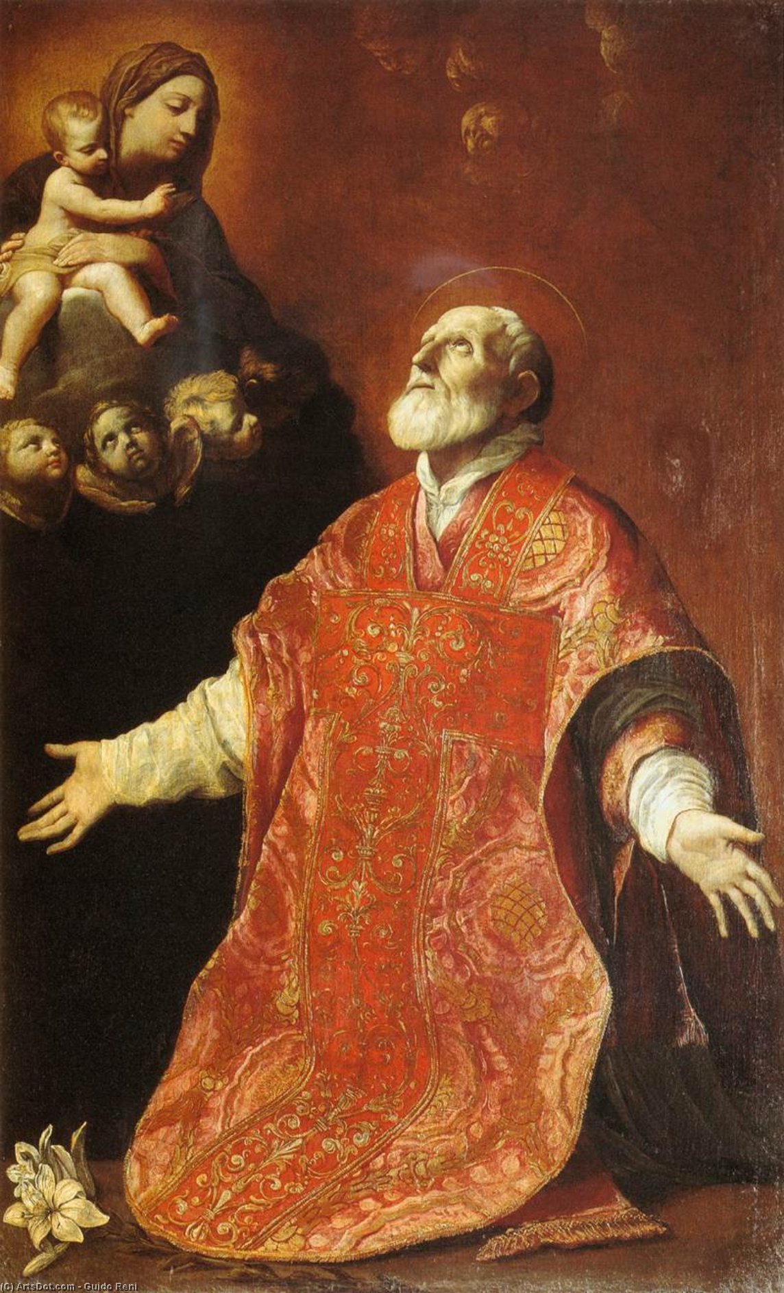 WikiOO.org - Encyclopedia of Fine Arts - Maleri, Artwork Reni Guido (Le Guide) - St Filippo Neri in Ecstasy