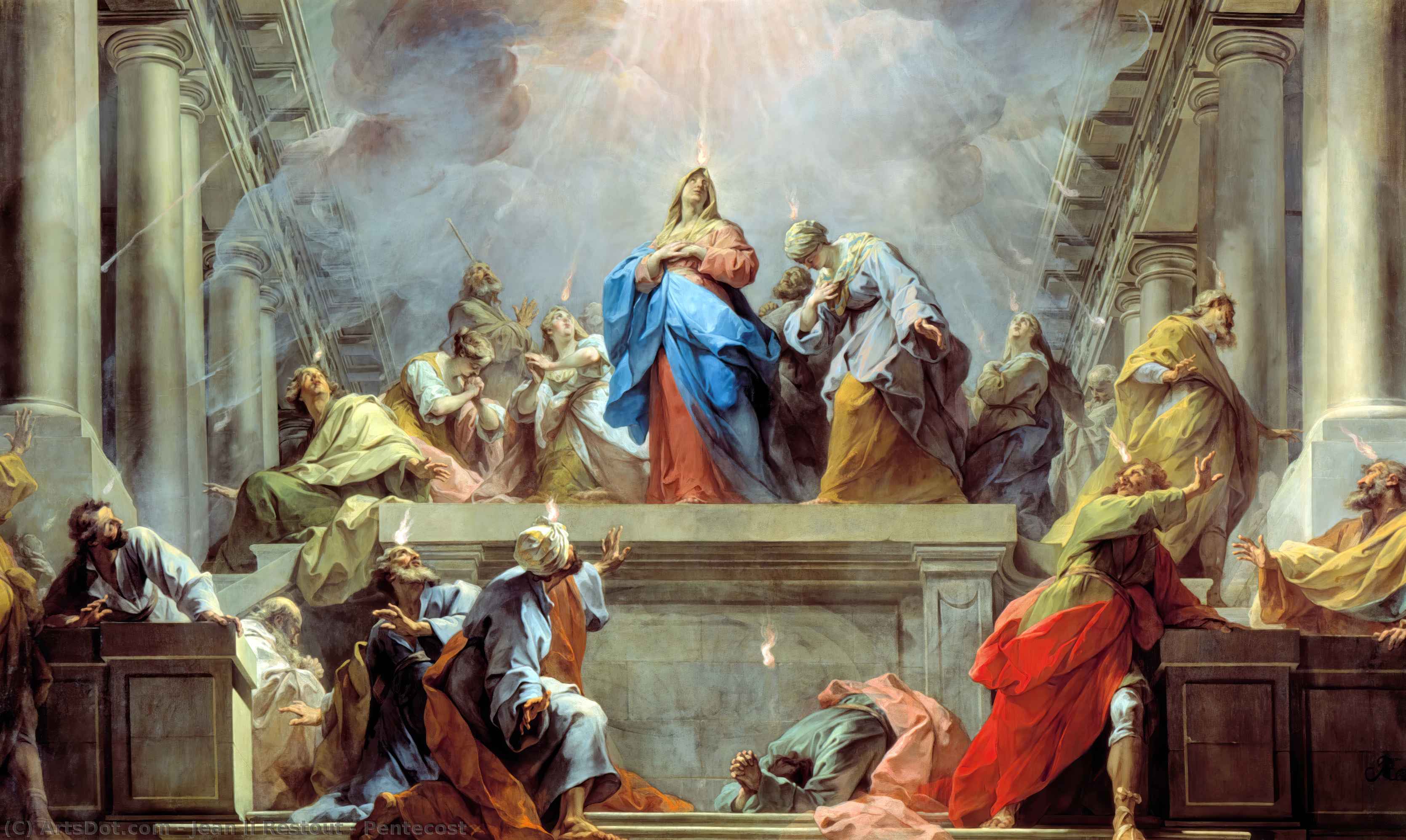 WikiOO.org - Енциклопедия за изящни изкуства - Живопис, Произведения на изкуството Jean Ii Restout - Pentecost