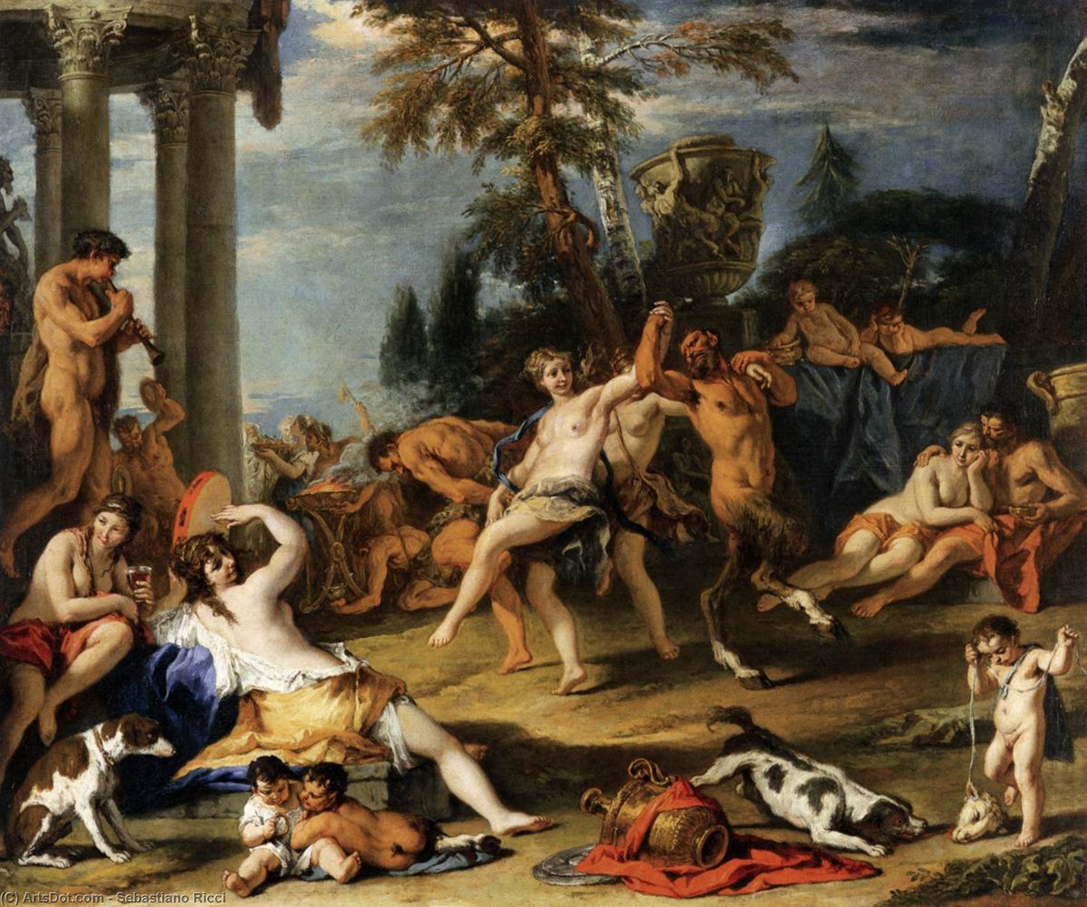 Wikioo.org - The Encyclopedia of Fine Arts - Painting, Artwork by Sebastiano Ricci - Bacchanal in Honour of Pan