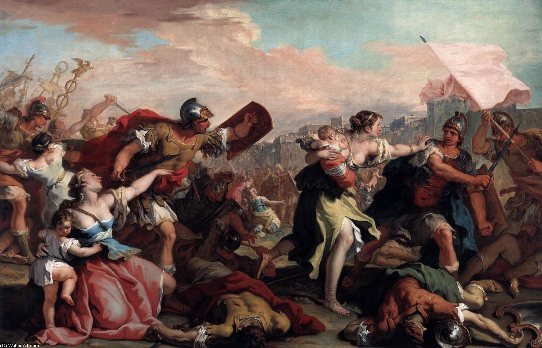WikiOO.org - دایره المعارف هنرهای زیبا - نقاشی، آثار هنری Sebastiano Ricci - Battle of the Romans and the Sabines