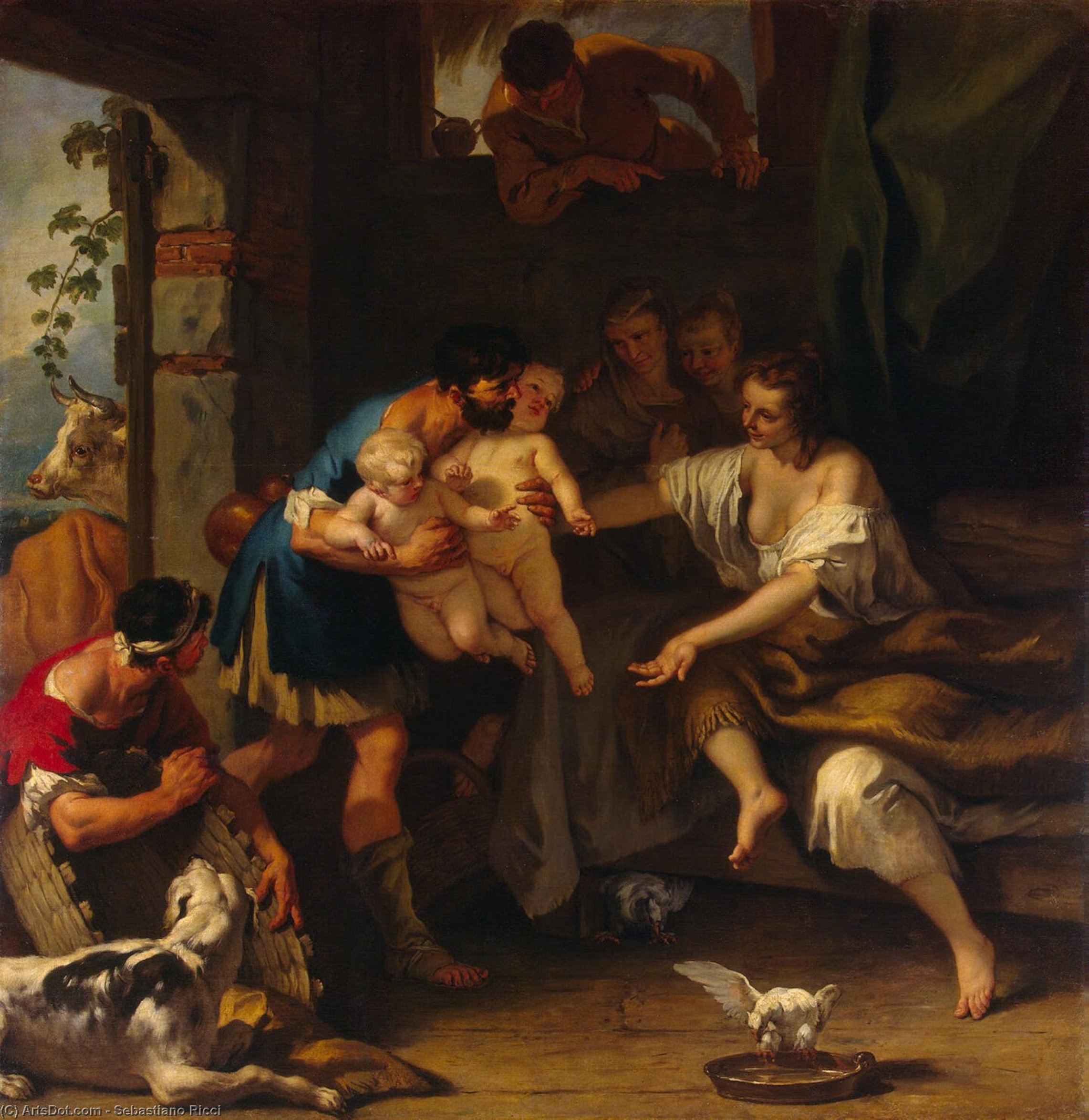 WikiOO.org - 백과 사전 - 회화, 삽화 Sebastiano Ricci - Childhood of Romulus and Remus