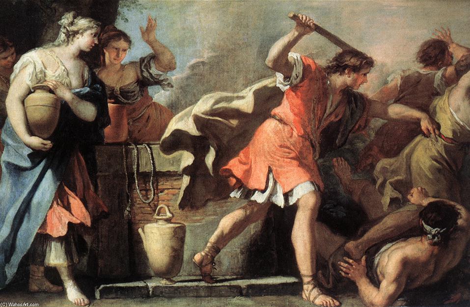 Wikioo.org - The Encyclopedia of Fine Arts - Painting, Artwork by Sebastiano Ricci - Moses Defending the Daughters of Jethro