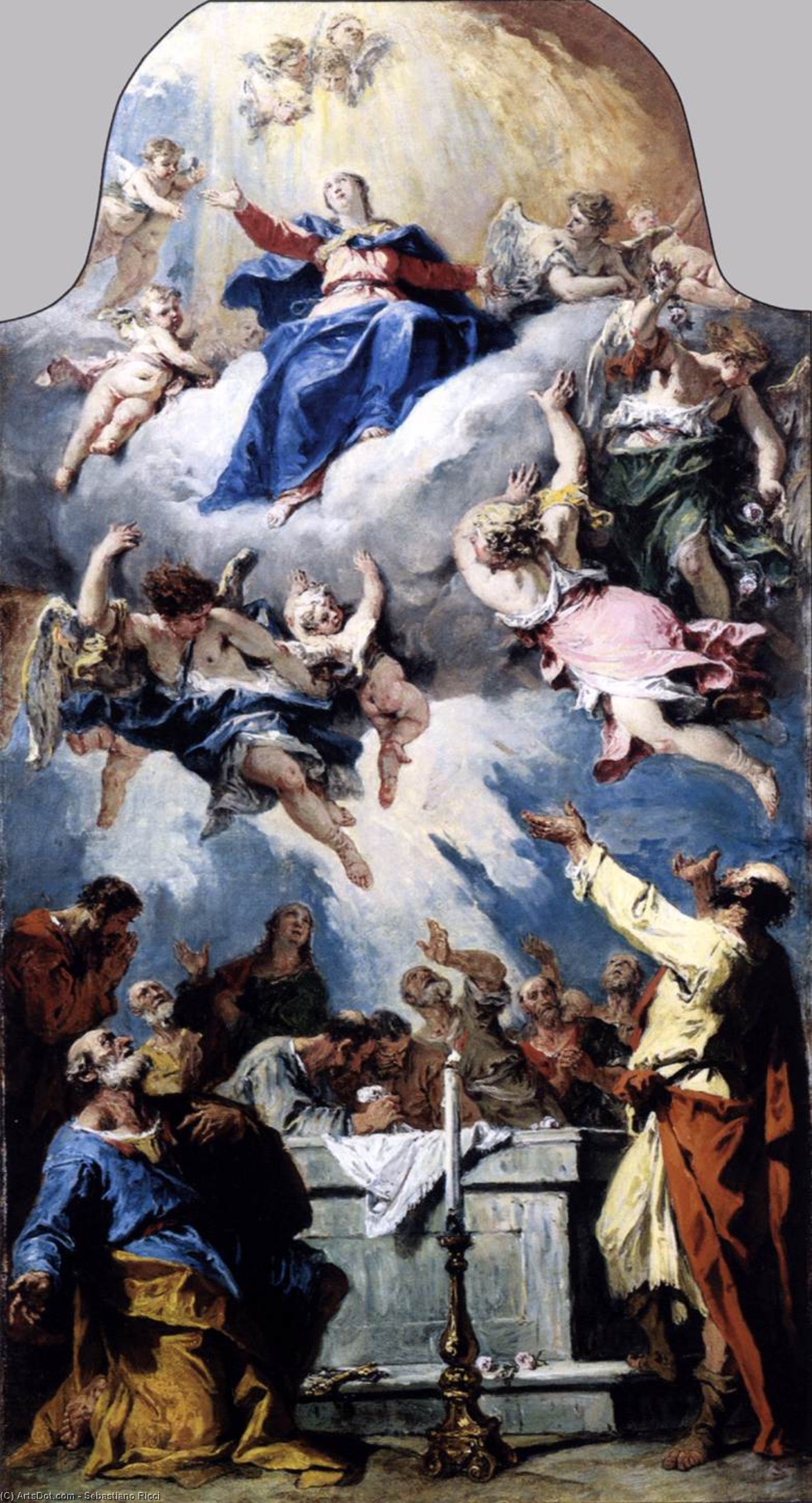 Wikioo.org - The Encyclopedia of Fine Arts - Painting, Artwork by Sebastiano Ricci - The Assumption