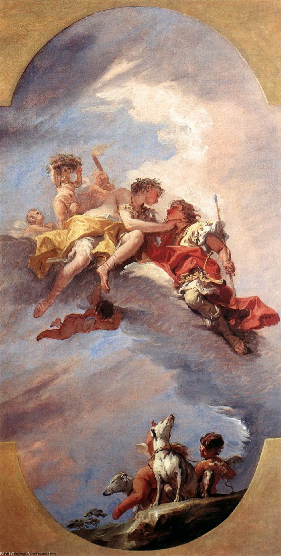 WikiOO.org - Güzel Sanatlar Ansiklopedisi - Resim, Resimler Sebastiano Ricci - Venus and Adonis