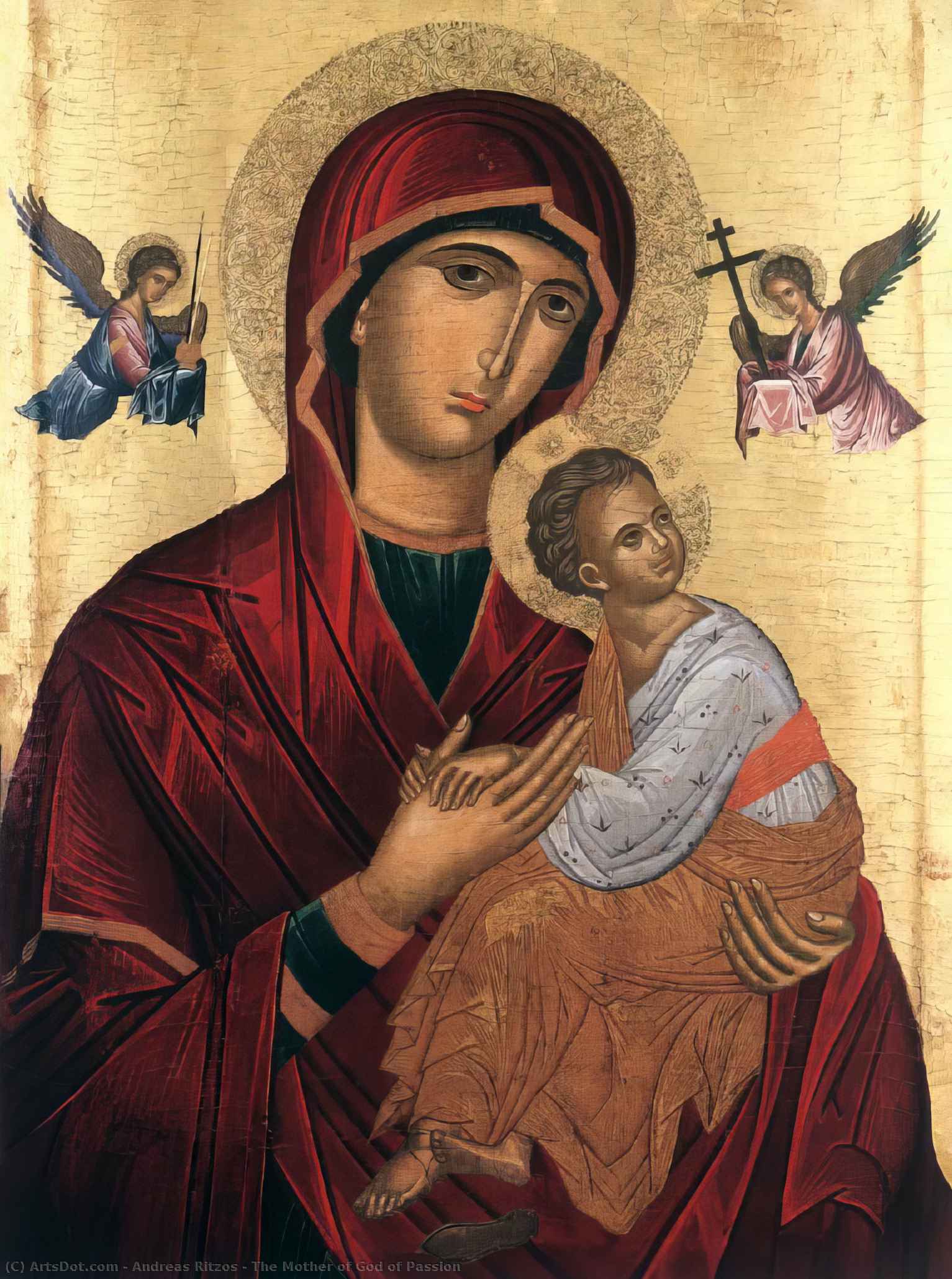 Wikioo.org - The Encyclopedia of Fine Arts - Painting, Artwork by Andreas Ritzos - The Mother of God of Passion
