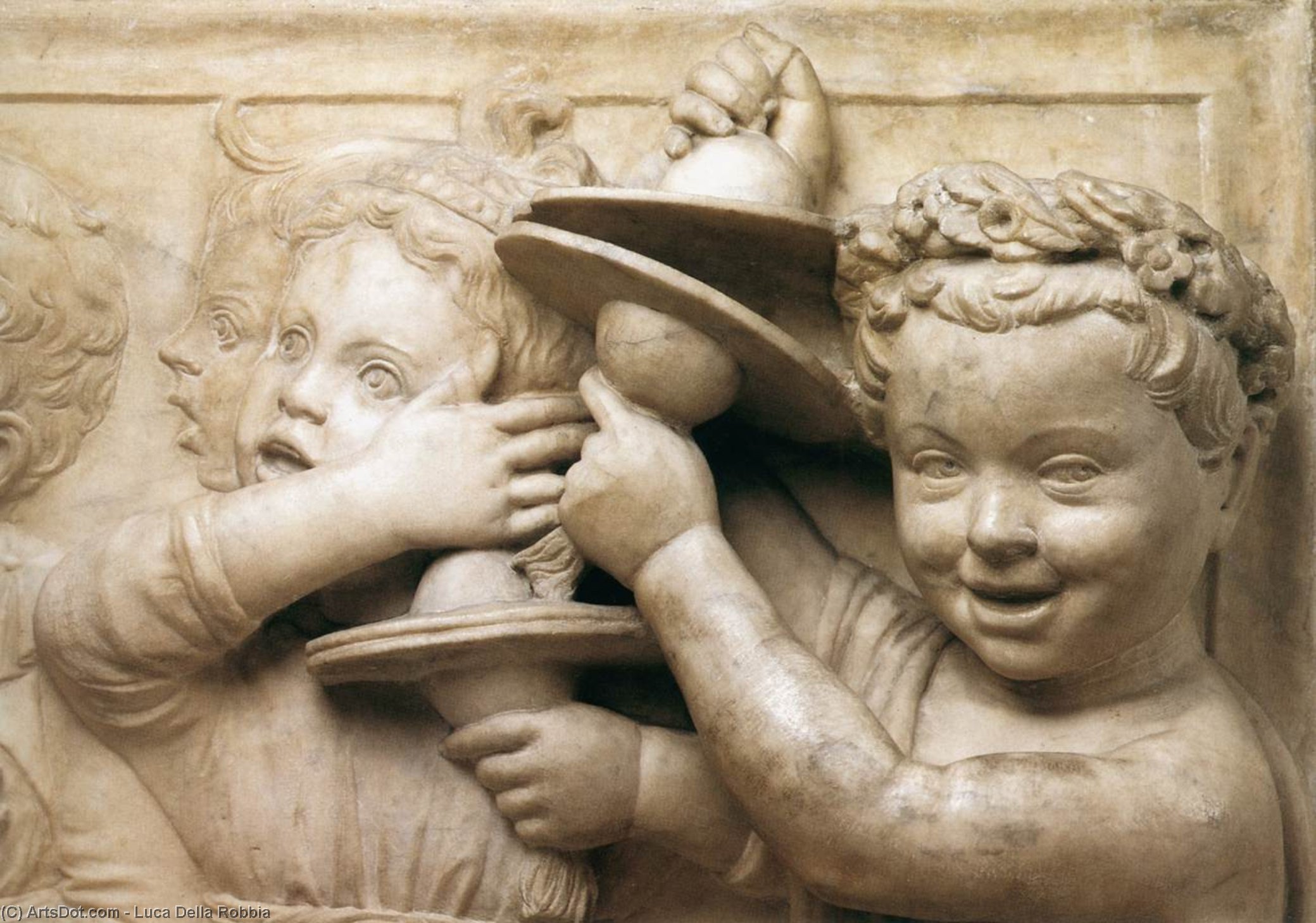 Wikioo.org - The Encyclopedia of Fine Arts - Painting, Artwork by Luca Della Robbia - Cantoria: fourth bottom relief (detail)