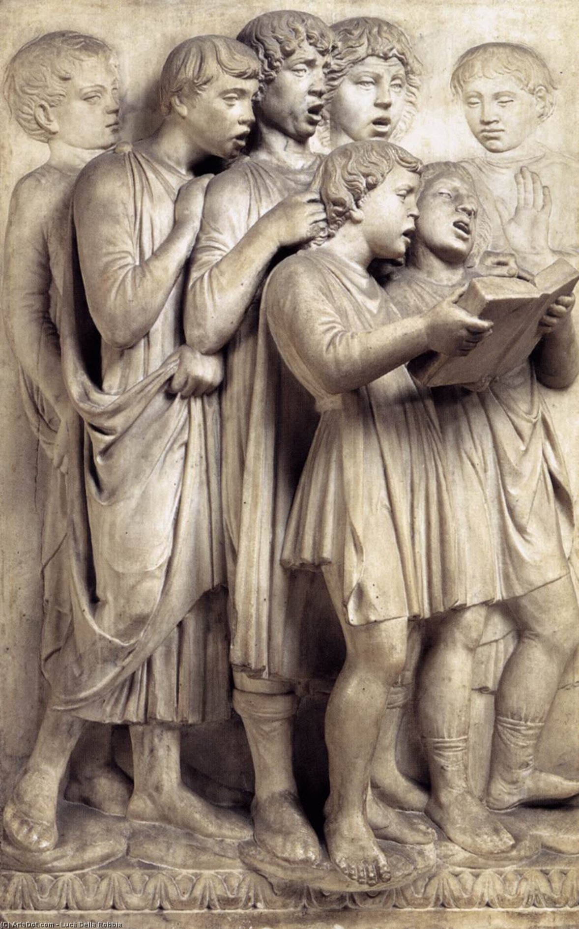 Wikioo.org - The Encyclopedia of Fine Arts - Painting, Artwork by Luca Della Robbia - Cantoria: left side relief