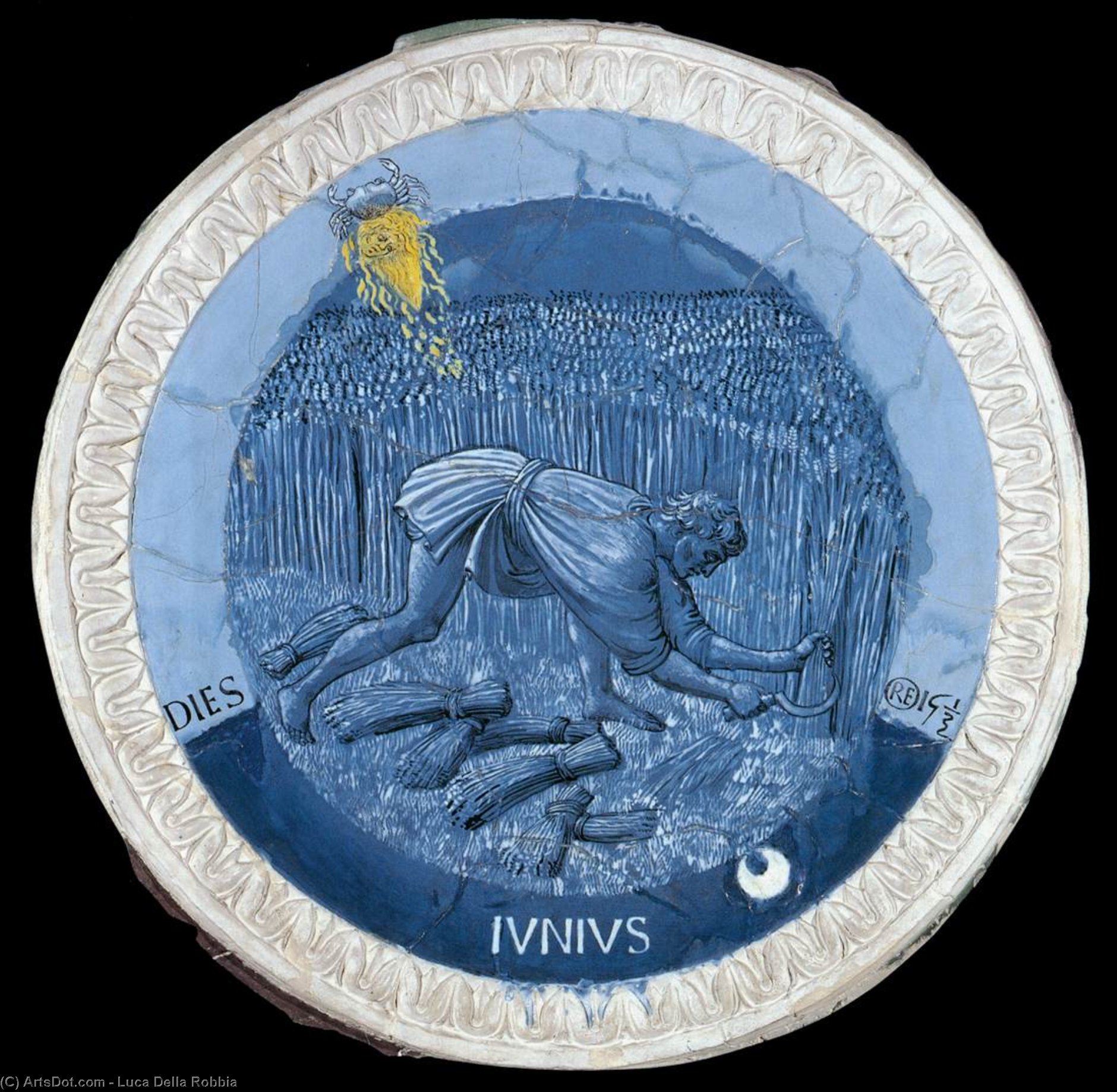 Wikioo.org - The Encyclopedia of Fine Arts - Painting, Artwork by Luca Della Robbia - Labours of the Months: June