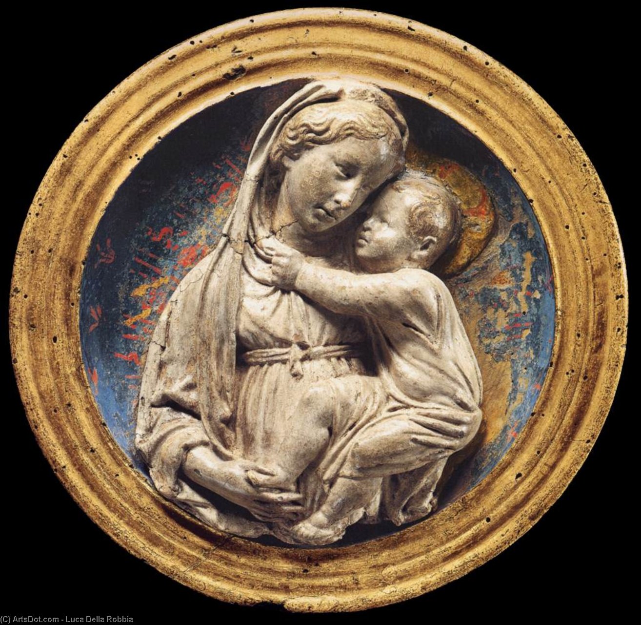 Wikioo.org - The Encyclopedia of Fine Arts - Painting, Artwork by Luca Della Robbia - Madonna and Child (9)
