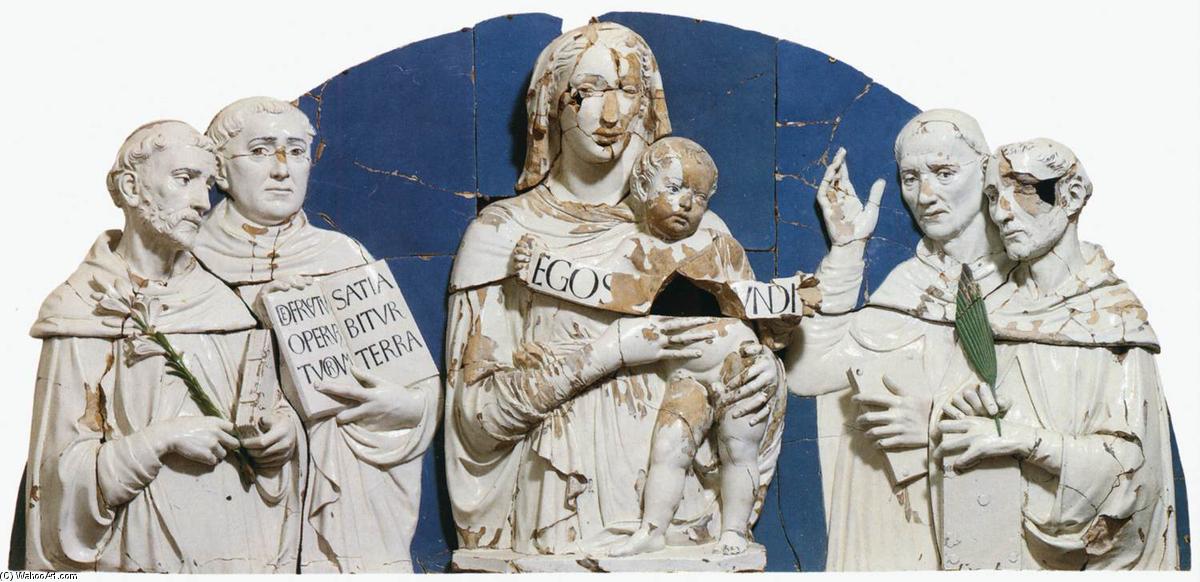 Wikioo.org – La Enciclopedia de las Bellas Artes - Pintura, Obras de arte de Luca Della Robbia - virgen con el niño entre los santos