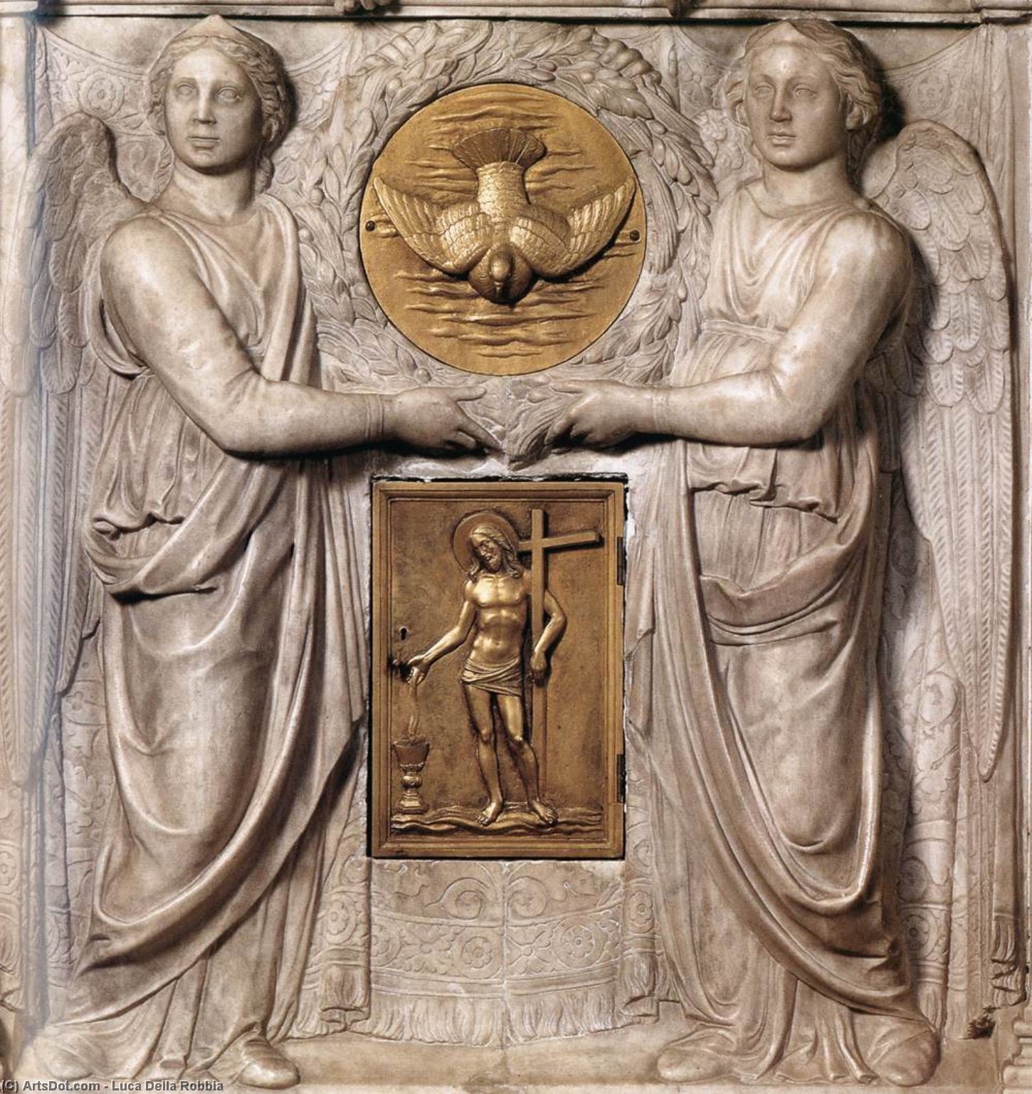 Wikioo.org - The Encyclopedia of Fine Arts - Painting, Artwork by Luca Della Robbia - The Peretola Tabernacle (detail)