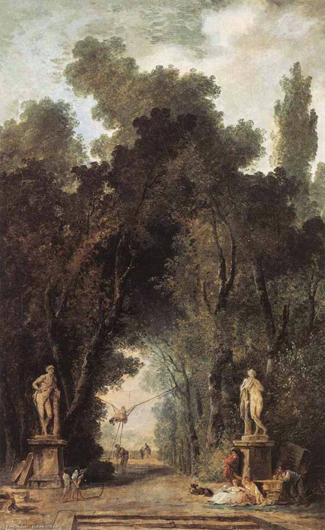 WikiOO.org - אנציקלופדיה לאמנויות יפות - ציור, יצירות אמנות Hubert Robert - Avenue in a Park