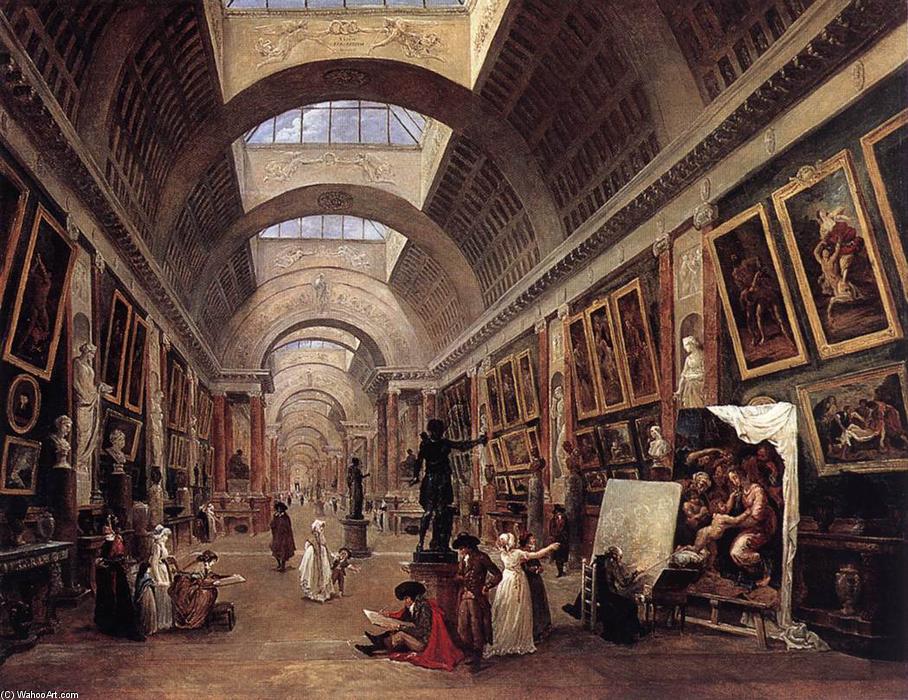 Wikioo.org - The Encyclopedia of Fine Arts - Painting, Artwork by Hubert Robert - Design for the Grande Galerie in the Louvre