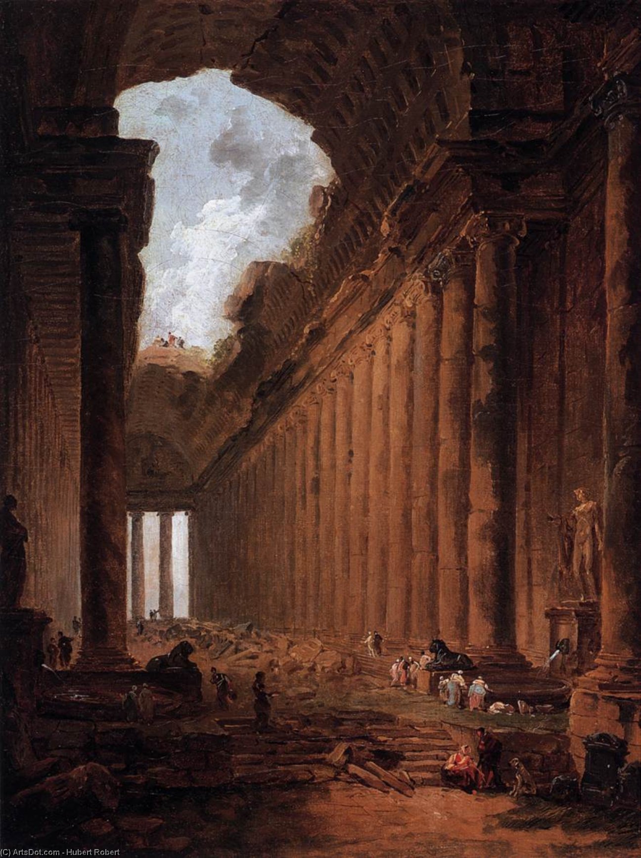 WikiOO.org - אנציקלופדיה לאמנויות יפות - ציור, יצירות אמנות Hubert Robert - Ruin Capriccio