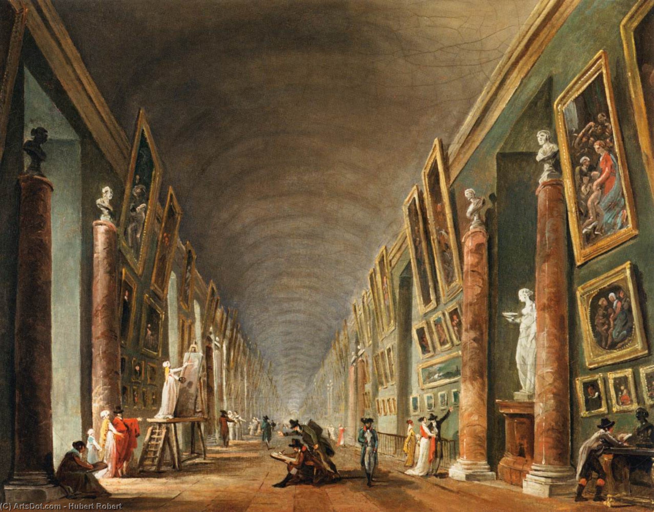 Wikioo.org - The Encyclopedia of Fine Arts - Painting, Artwork by Hubert Robert - The Grande Galerie