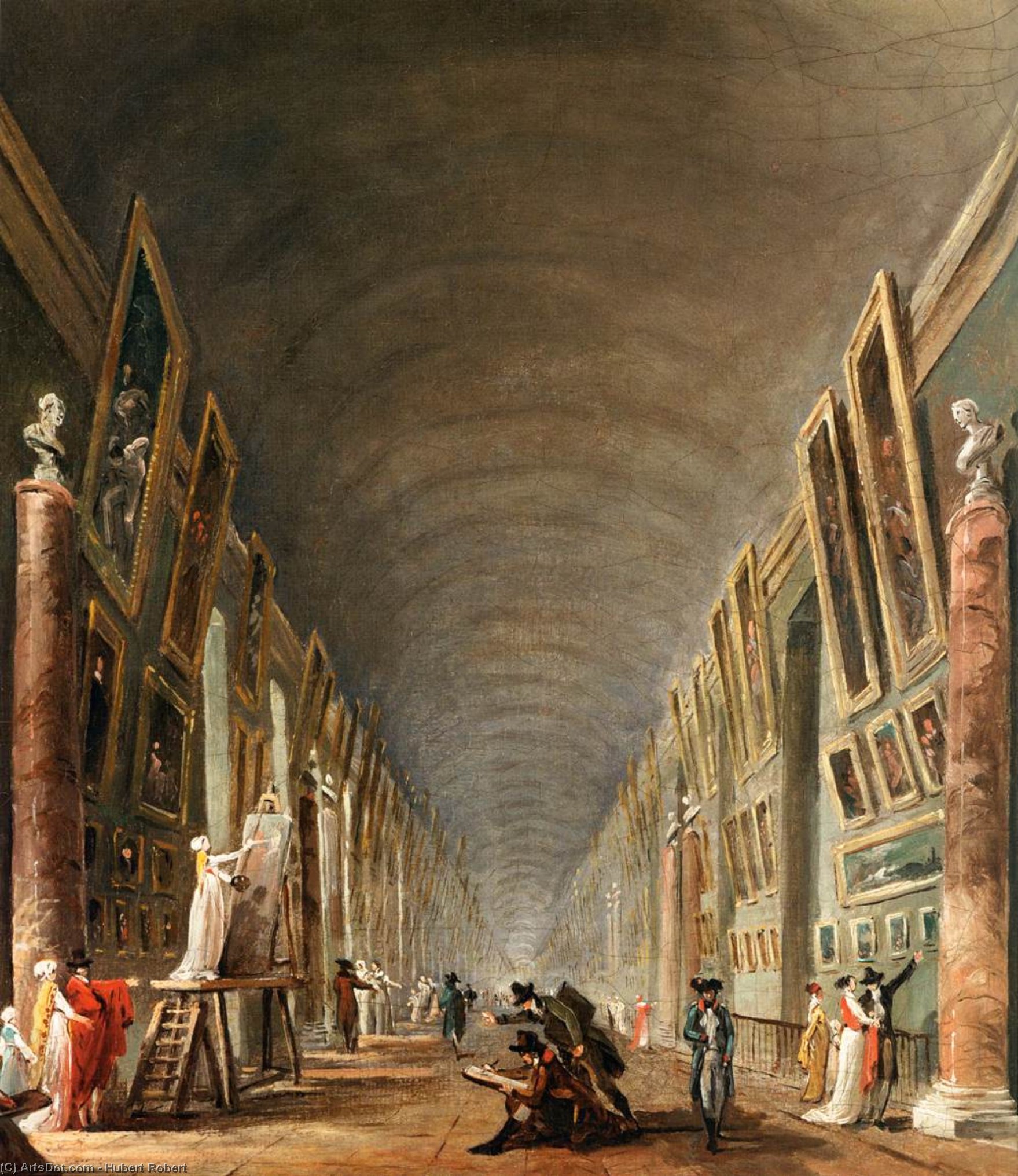 Wikioo.org - The Encyclopedia of Fine Arts - Painting, Artwork by Hubert Robert - The Grande Galerie (detail)