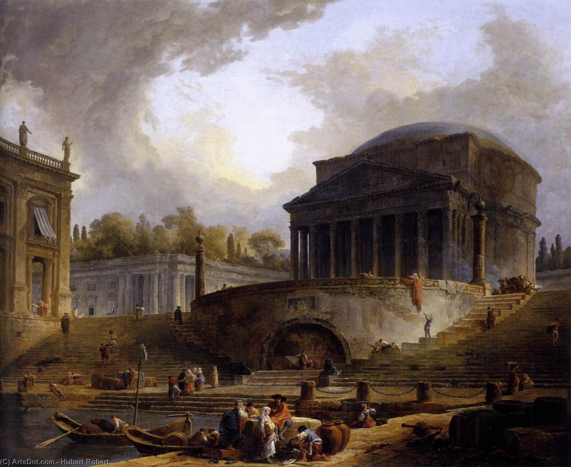 Wikioo.org - The Encyclopedia of Fine Arts - Painting, Artwork by Hubert Robert - View of Ripetta