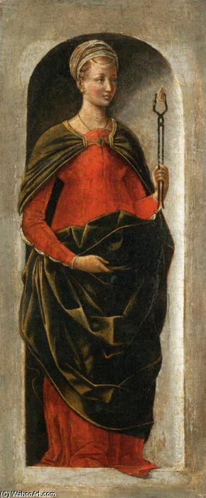Wikioo.org - The Encyclopedia of Fine Arts - Painting, Artwork by Ercole De' Roberti - Griffoni Polyptych: St Apollonia