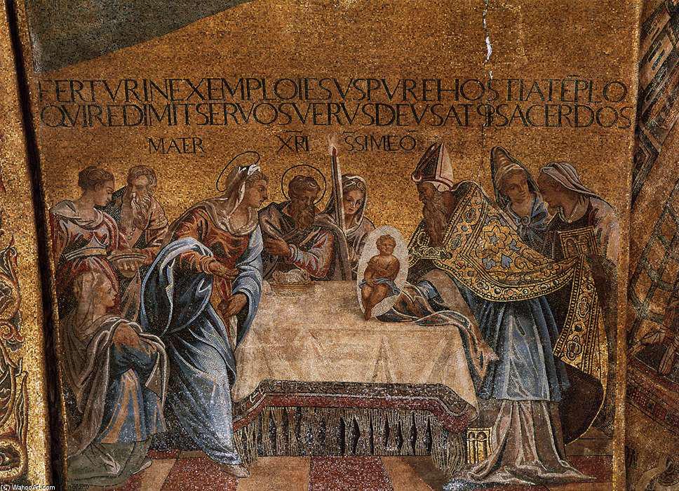 Wikioo.org – L'Encyclopédie des Beaux Arts - Peinture, Oeuvre de Domenico Robusti - présentation du christ dans le temple