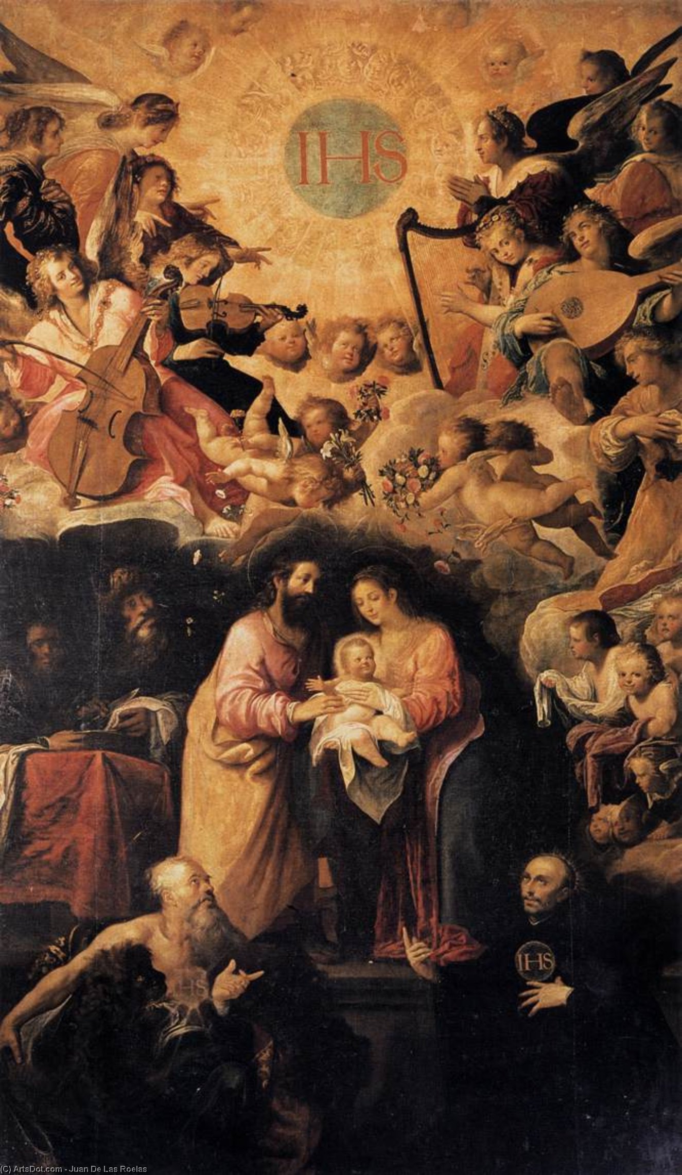 Wikioo.org - The Encyclopedia of Fine Arts - Painting, Artwork by Juan De Las Roelas - Adoration of the Name of Jesus