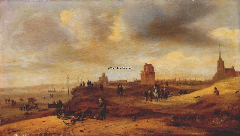 Wikioo.org - The Encyclopedia of Fine Arts - Painting, Artwork by Salomon Rombouts - Coast at Scheveningen