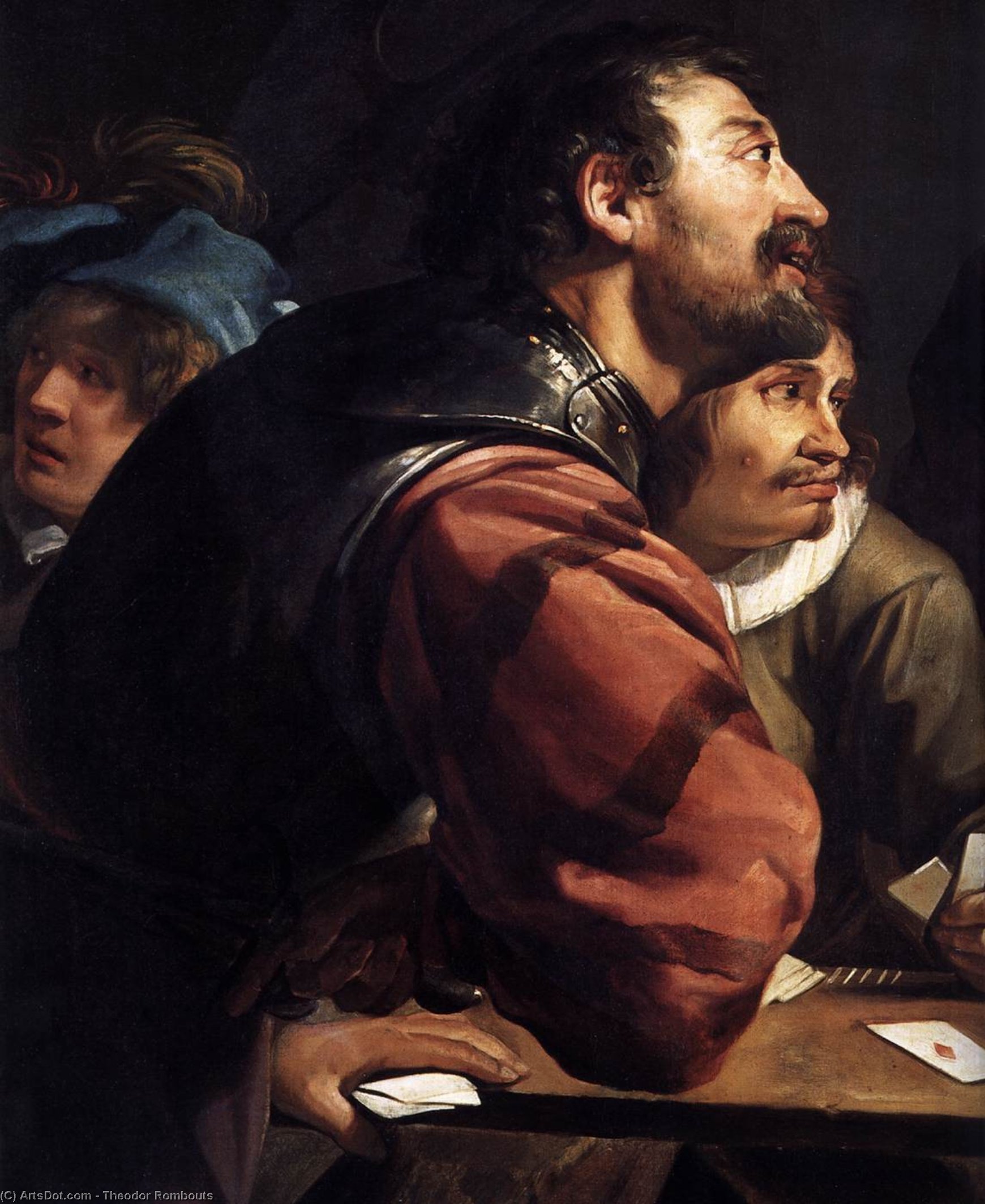 Wikioo.org - The Encyclopedia of Fine Arts - Painting, Artwork by Theodor Rombouts - The Denial of St Peter (detail)