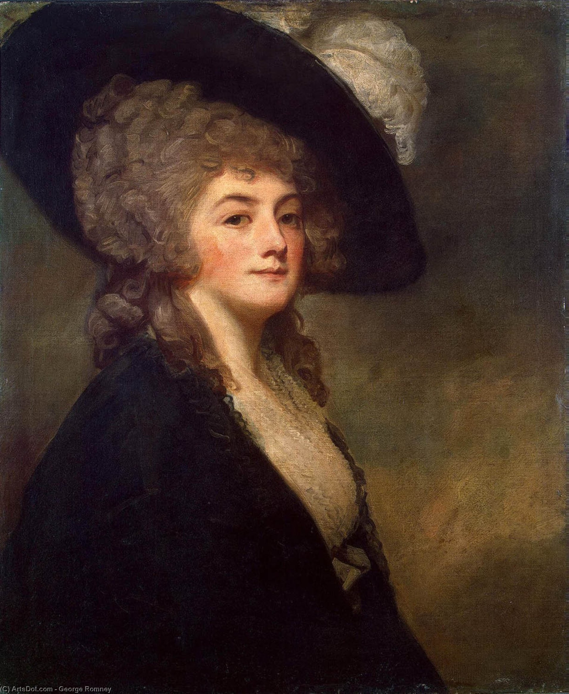 Wikioo.org - The Encyclopedia of Fine Arts - Painting, Artwork by George Romney - Portrait of Mrs Harriet Greer